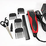 Професійний тример з насадками DOMOTEC, Електрична машинка з насадкою для бороди, Тример для скронь CZ-77, фото 6