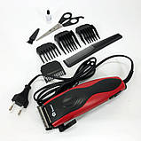 Професійний тример з насадками DOMOTEC, Електрична машинка з насадкою для бороди, Тример для скронь CZ-77, фото 4