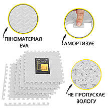 Мат-пазл (ластівчин хвіст) Cornix Mat Puzzle EVA 120 x 120 x 1 см XR-0233 White Poland, фото 3
