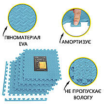 Мат-пазл (ластівчин хвіст) Cornix Mat Puzzle EVA 120 x 120 x 1 см XR-0235 Sky Blue Poland, фото 5