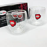 Скляні чашки для напоїв з подвійними стінками Con, Набір чашок з подвійним дном RK-74, фото 3