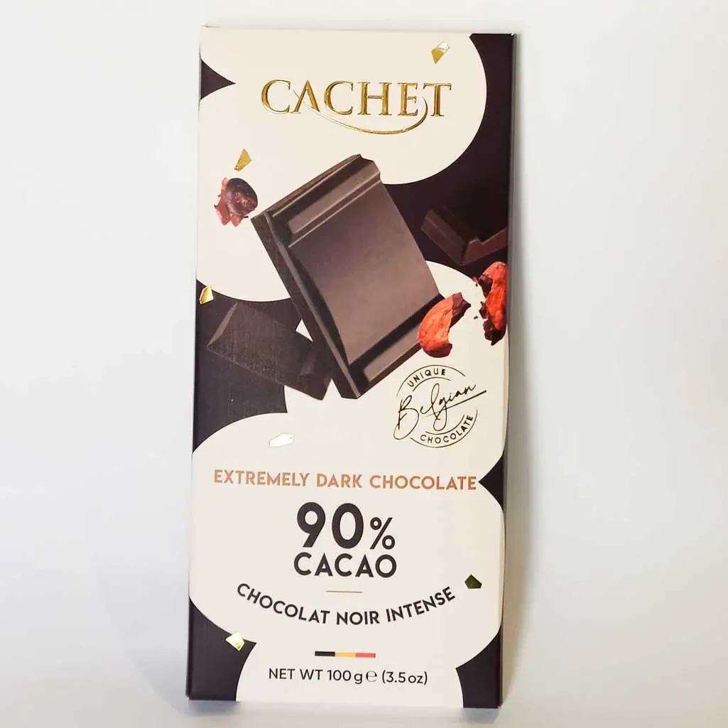 Cachet Extra dark chocolate 90% cacao ектра чорний шоколад 100г, фото 1