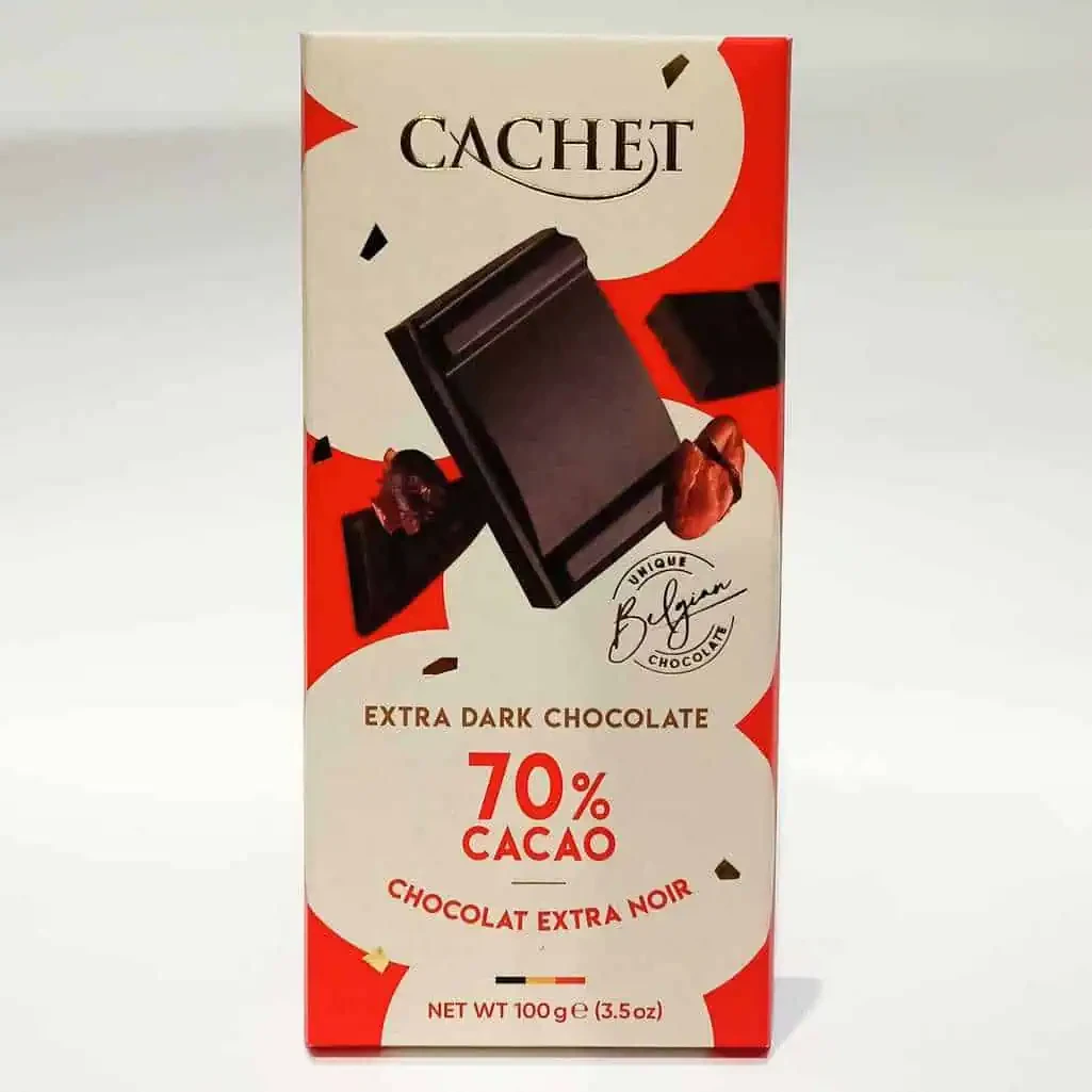 Екстра чорний шоколад Cachet Extra dark chocolate 70% Cacao 100г Бельгія