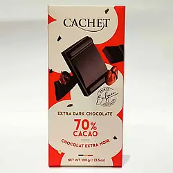 Екстра чорний шоколад Cachet Extra dark chocolate 70% Cacao 100г Бельгія