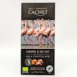 Бельгійський молочний шоколад з карамеллю та сіллю Cachet Caramel and Sea Salt 90 г Бельгія