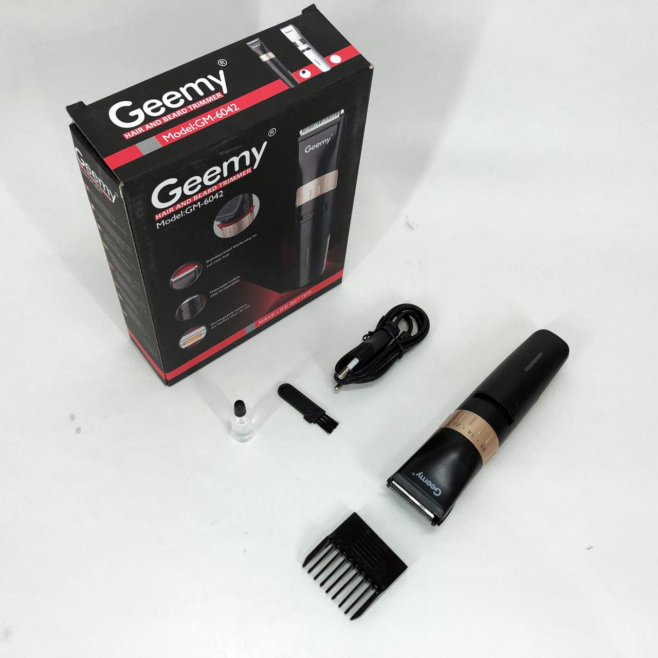 Машинка для стрижки бороді Gemei GM-6042 черный, Тример для скронь, Бритва OC-635 для бороди, фото 1