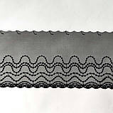 Ажурне мереживо вишивка на сітці: чорна нитка на чорній сітці, ширина 19 см, фото 5