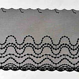 Ажурне мереживо вишивка на сітці: чорна нитка на чорній сітці, ширина 19 см, фото 3