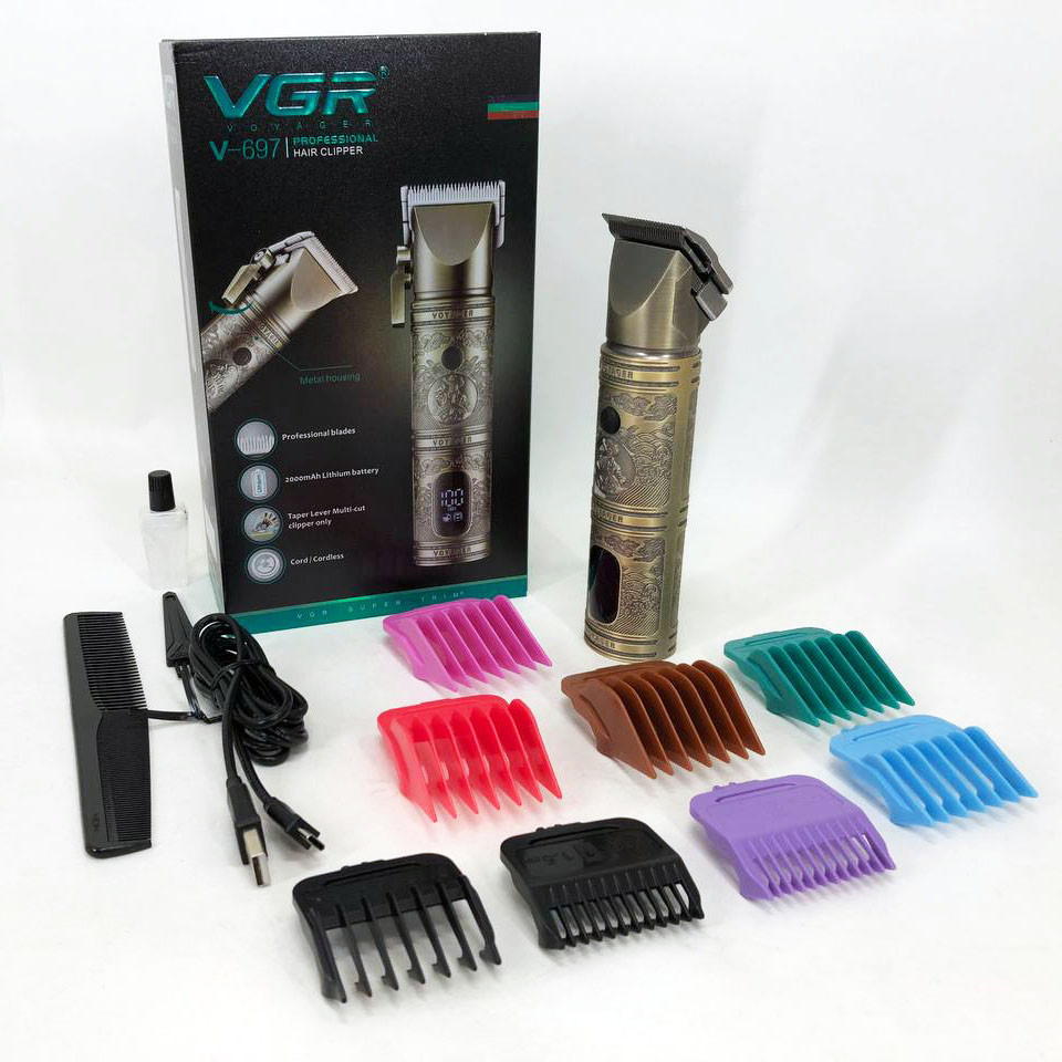 Машинка для стрижки волосся домашня VGR, Бритва триммер для чоловіків Машинка чоловіча гоління VD-41, фото 1
