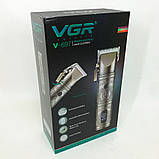 Машинка для стрижки волосся домашня VGR, Бритва триммер для чоловіків Машинка чоловіча гоління VD-41, фото 5