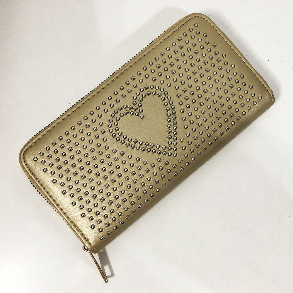 Гаманець з еко шкіри з орнаментом серця. Колір: золотий TB-31, фото 1