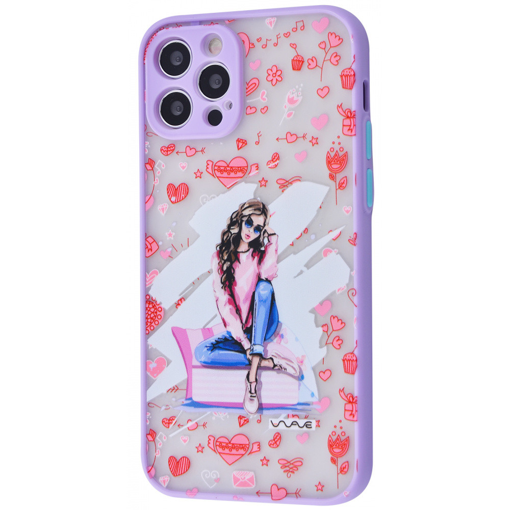 Чохол для Apple Iphone 12 Pro Max фіолетовий VD-103 з сердечками