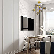 Золота люстра з графітових куль на 6 ламп (52-L7914-6 GD+BK), фото 5