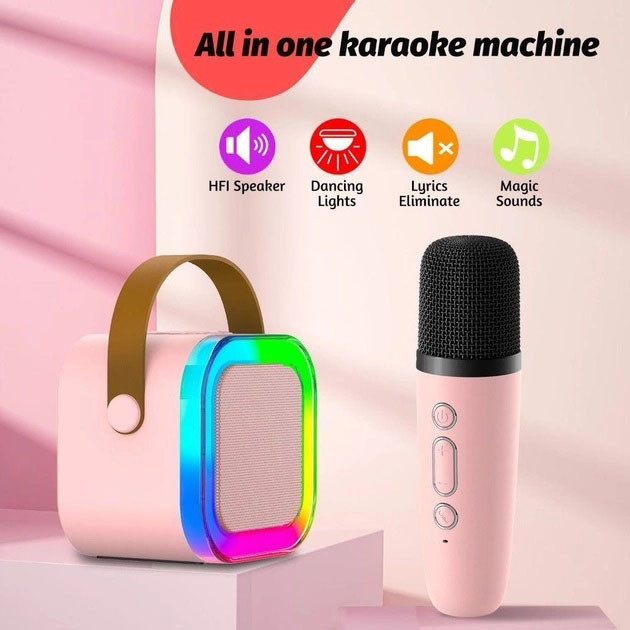 Портативне дитяче караоке K12 10W, Bluetooth мікрофон для караоке, HE-526 Колонка караоке