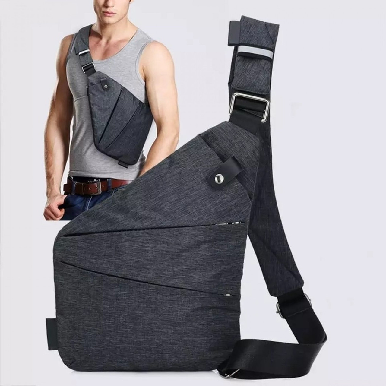 Сумка пояс плече чоловіча тактична Cross Body, Сумка чоловіча плечова SQ-115 чоловіча сумка
