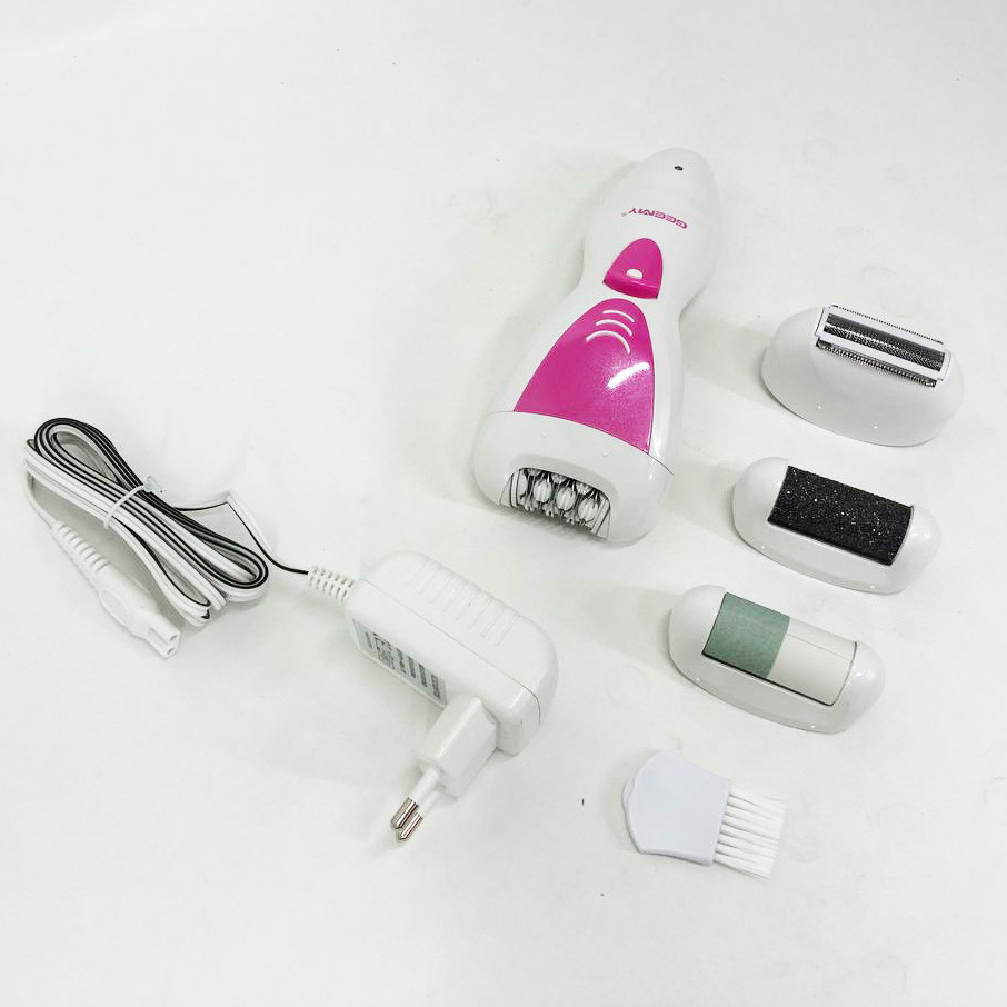 Жіночий епілятор для брів та обличчя Gemei GM-7006 4в1, Жіночий тример для чутливих місць GL-59, фото 1