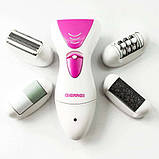 Жіночий епілятор для брів та обличчя Gemei GM-7006 4в1, Жіночий тример для чутливих місць GL-59, фото 10