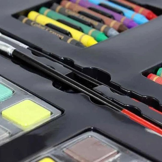 Набір для малювання рожевий 64 предмета, Валіза творчості художній набір, Дитячі набори творчості QF-78, фото 1