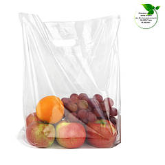 Пакет пе, (ПВТ), (ш) 300*400 (д) мм + дно + посилена ручка, супер прозорі, (50 мкм) - поліетилен високого тиску