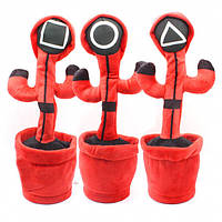 Інтерактивна дитяча іграшка танцюючий кактус Гра в кальмара співає танцює світиться DH-569 на акумуляторі