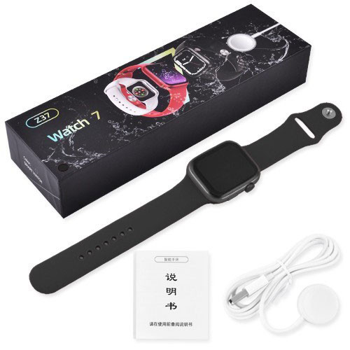 Розумний смарт годинник Smart Watch Z37 голосовий виклик, температура тіла, пульсометр, тонометр. Колір: чорний HD-59, фото 1