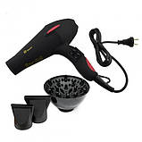 Професійний фен для волосся Domotec MS 0219 з дифузором 3000Вт чорний CS-39, фото 4