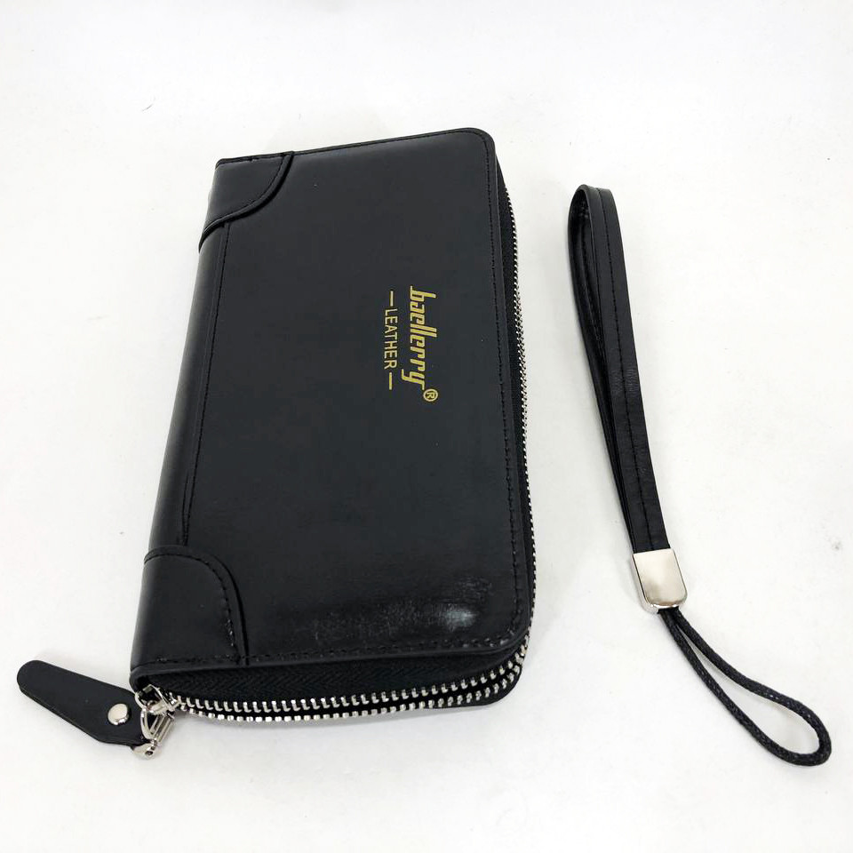 Горизонтальний довгий чоловічий гаманець, Подарунок чоловікові гаманець, Клатч з гладкої шкіри WT-78, фото 1