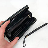 Горизонтальний довгий чоловічий гаманець, Подарунок чоловікові гаманець, Клатч з гладкої шкіри WT-78, фото 4