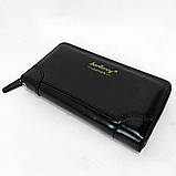Горизонтальний довгий чоловічий гаманець, Подарунок чоловікові гаманець, Клатч з гладкої шкіри WT-78, фото 7