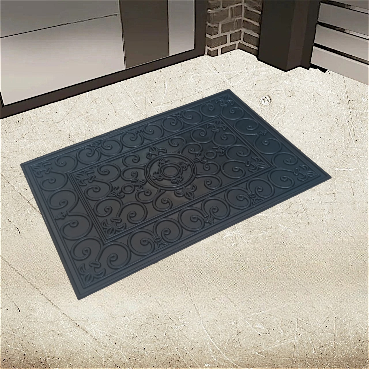 Килимок гумовий придверний Вензель 40х60 см, фото 1