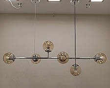 Срібна сучасна люстра на 6 плафонів (52-9802-6 CR+BR)