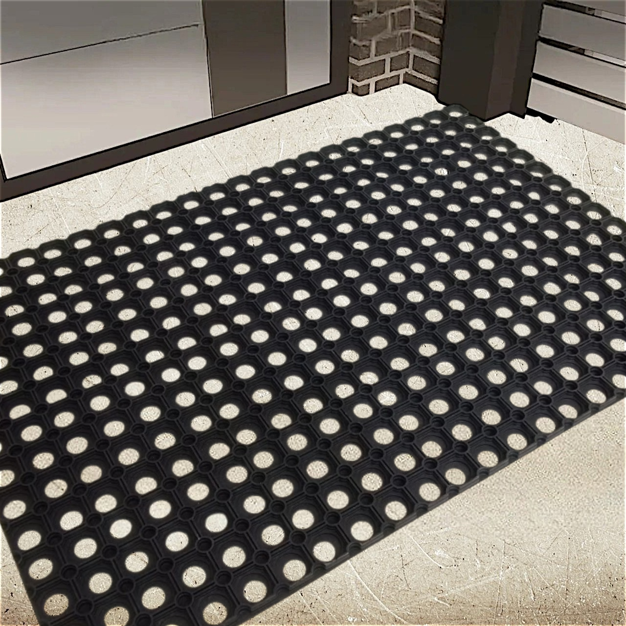 Килимок гумовий придверний Індія 80х95 см, фото 1