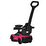 Дитяча каталка-толокар Maserati 5106 з батьківською ручкою 2 в 1 Рожевий, фото 2