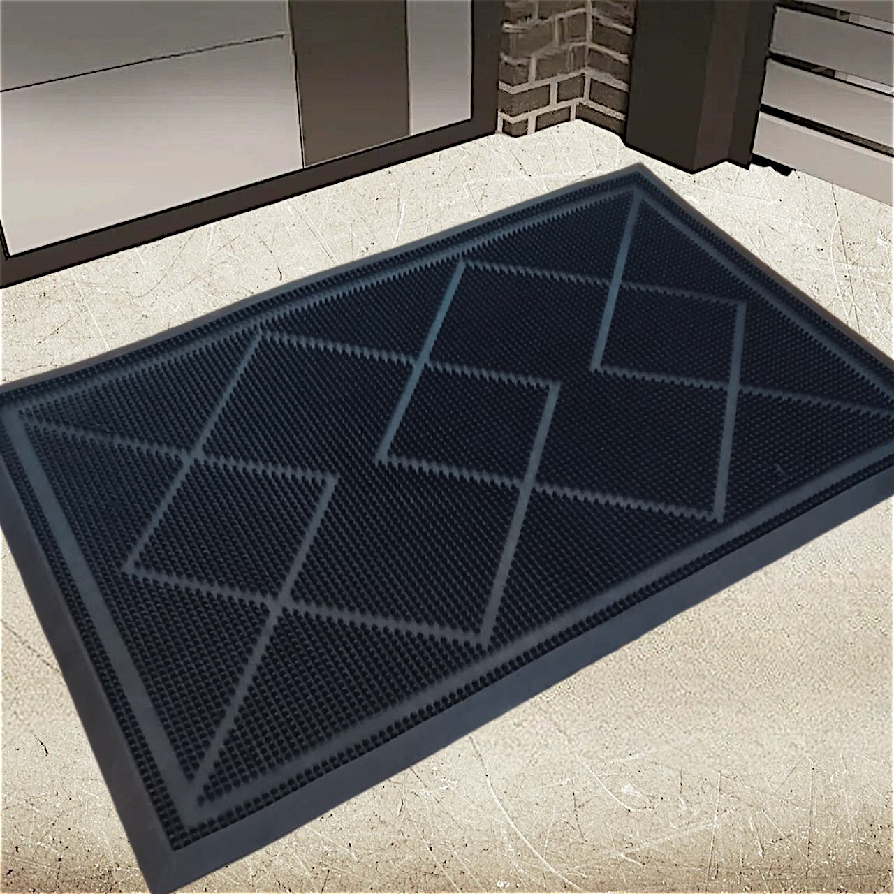 Килимок гумовий придверний Ромб 57х114 см, фото 1