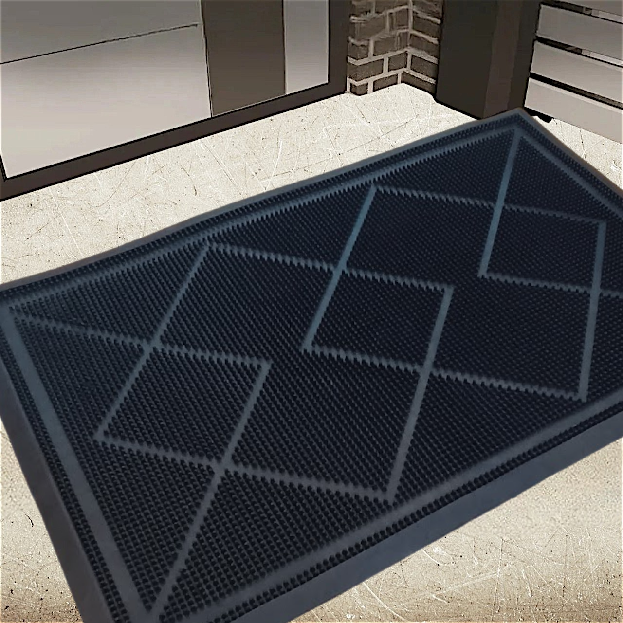 Килимок гумовий придверний Ромб 80х120 см, фото 1