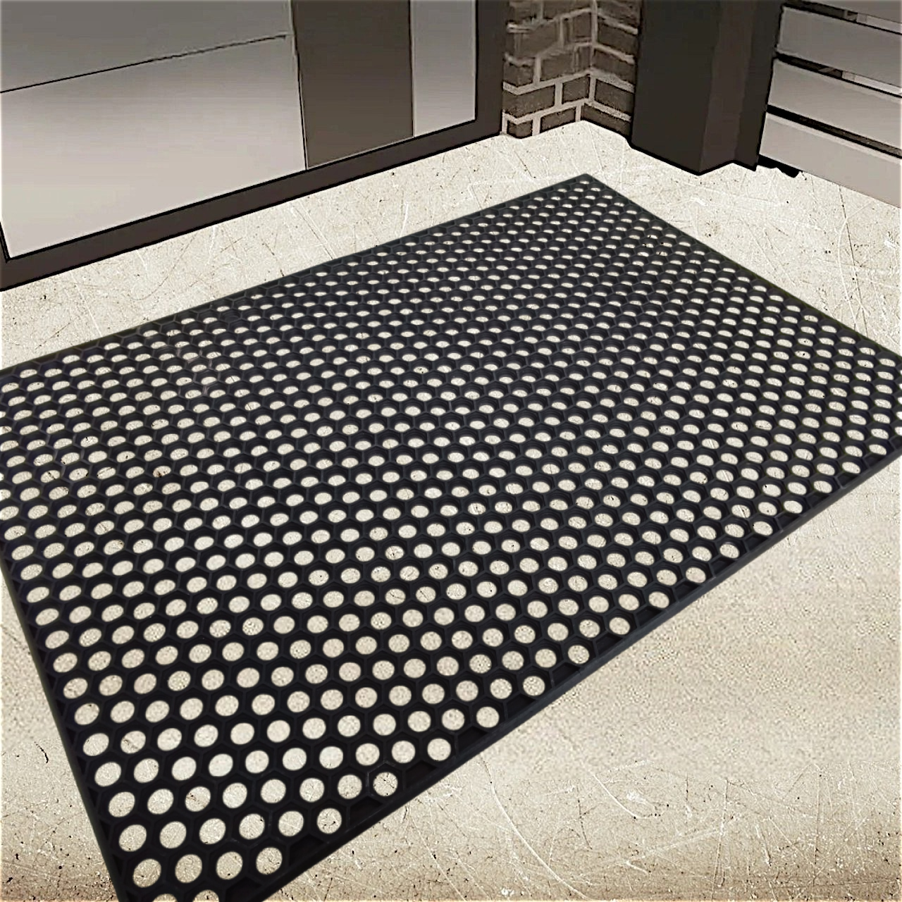 Килимок гумовий придверний Сота 80х120 см, фото 1