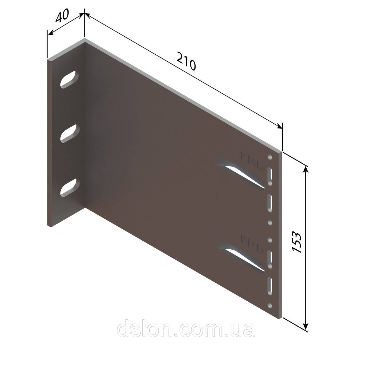 Кронштейн алюмінієвий KMD 210*150*40L