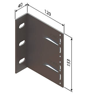 Кронштейн алюмінієвий KMD 120*150*40L