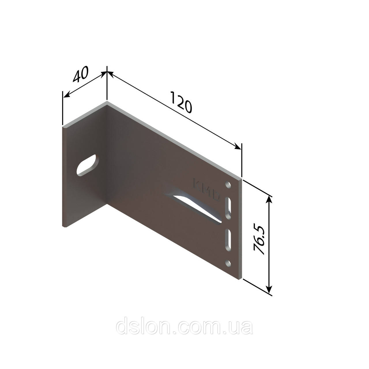 Кронштейн алюмінієвий KMD 120*75*40M