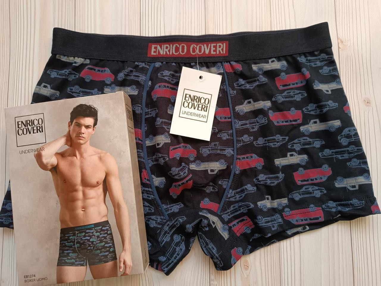 Чоловічі труси боксери сині Enrico Coveri EB1274