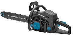 Бензинова пилка з потужним двигуном Kraissmann KS 52 Бензопила ланцюгова для рубки дров