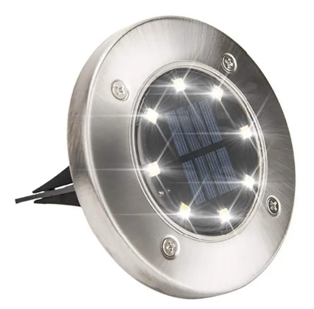 Вуличний світильник із сонячною батареєю в землю Disk Light, 1шт/ Садовий ліхтар / Світильник для газону