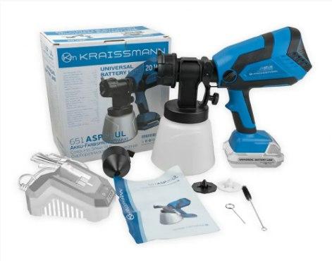 Акумуляторний фарборозпилювач Kraissmann 651 ASP 20UL (Без АКБ і Заряджання) MAX, фото 1