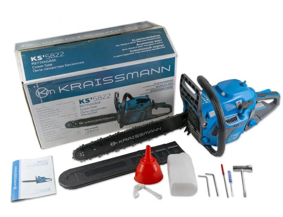 Професійна бензинова ланцюгова пилка KRAISSMANN KS 5822 Бензопила для різання дров, фото 1
