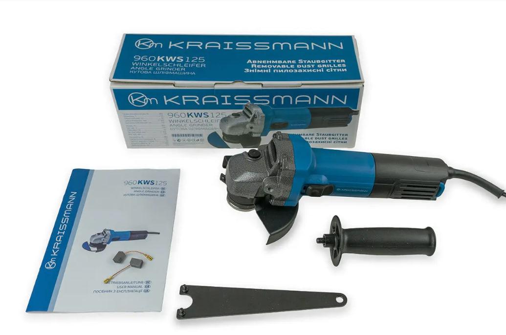 Потужна побутова болгарка для дому KRAISSMANN 960 KWS 125 Кутова мережева шліфувальна машина, фото 1
