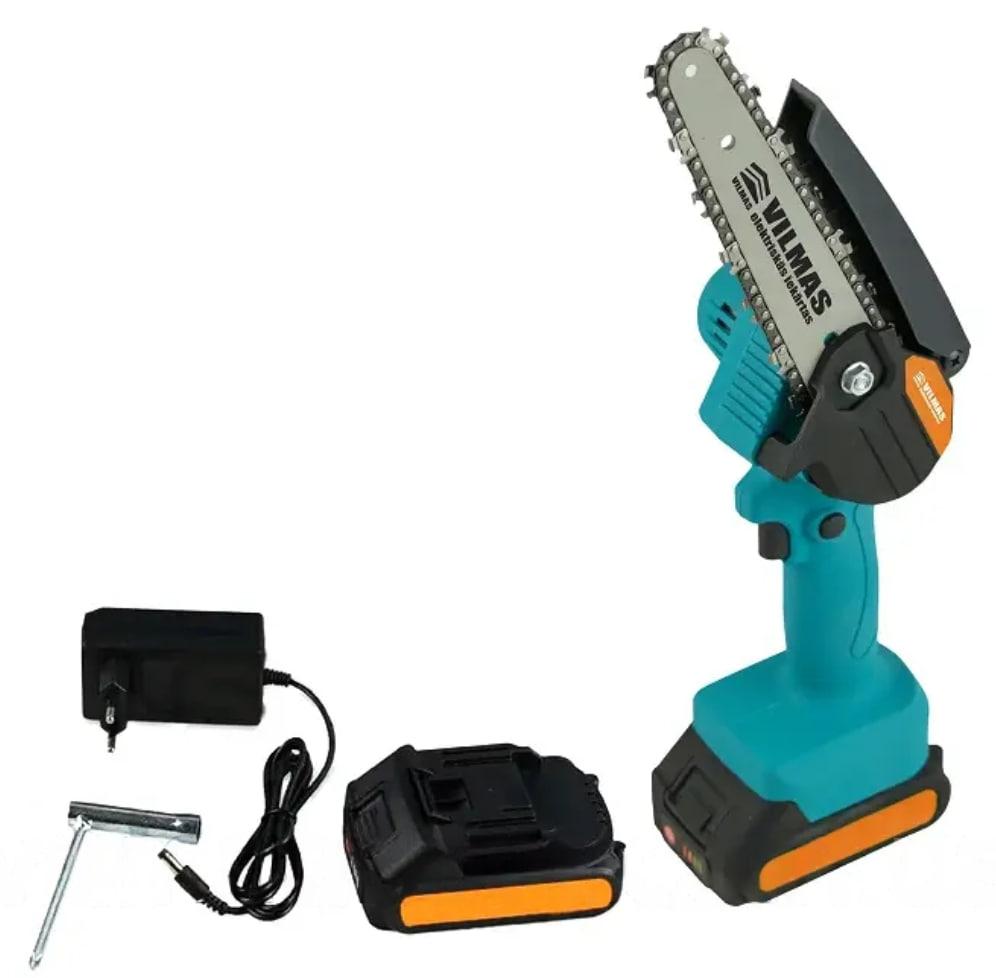 Якісна міні-пилка ланцюгова акумуляторна VILMAS 152-CCS-20/2 Ручна пилка для різання гілок (1+2), фото 1