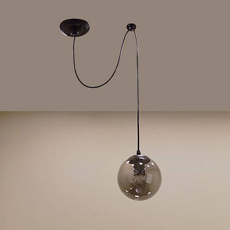 Уцінка! Чорний підвіс зі скляною 15см графітовою кулею (56-PR1501F-1 BK+BK), фото 1
