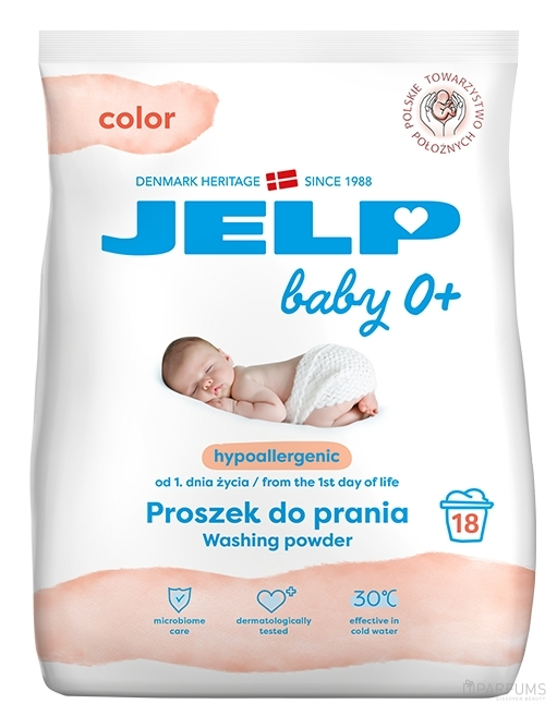 Порошок дитячий 0+ гіпоалергенний JELP для кольорового 1,35 кг 18 прань, фото 1