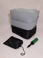 Дорожня надувна подушка для ніг з насосом