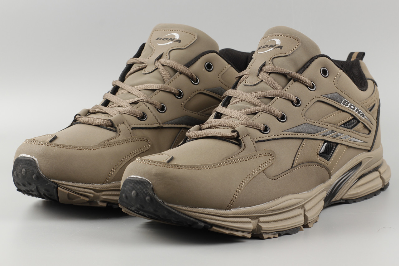 Кросівки чоловічі шкіряні хакі Bona 953T Бона Розміри 41 43 44 45 46, фото 1